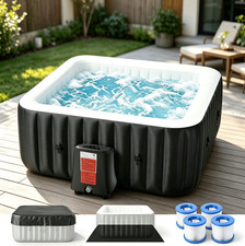 SUNYRISY Hot Tub 6 Person Inflatable Hot Tub 130 Bubble Jets &Heater Pump Filter picture