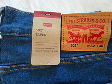 Levi's 502 Tapered Stretch Jeans Men’s Blue Denim Medium Wash Mid Rise NWT picture