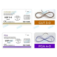 Absorbable Dental Oral CHROMIC GUT 3-0 PGA 4/0 Natural picture