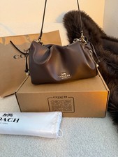 Coach Faye Shoulder Bag Brown Leather CV529 Ruched Gold Hardware picture