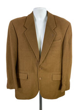Bachrach Men's Brown Wool/Cashmere Blend Two Button Blazer Jacket - 40R picture