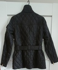 Barbour International Quilted Jacket Belted Black Women's UK 10 EU 36 US 6 Coat picture