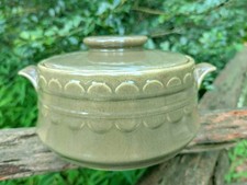 Vtg Homer Laughlin Sheffield Granada Green Covered Casserole Serving Bowl MCM picture