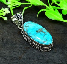 NEW Natural Turquoise Gemstone Handmade 925 Sterling Silver Jewelry Pendant picture