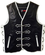 Motorcycle Leather Vest Rider Touring Motorbike Mens Leather Designer Biker Vest picture