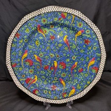 Antique Royal Doulton Persian Parrot Plate D4031 Blue Chintz Art Deco 10