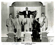 Vintage SIGNED c1950s Pittsburgh JAZZ History~WALT HARPER & Band~Publicity PHOTO picture