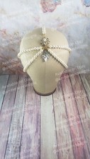Handmade 1920s Flapper Headdress Wedding Pearl Headpiece Bridal Great Gatsby  picture