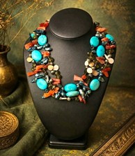 Native American-inspired Multi-Gemstone Statement Necklace -  Heavy picture