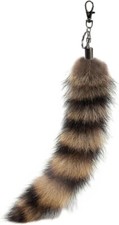 Fluffy Therian Raccoon Tail Keychain - Soft Raccoon Fur, Durable, Perfect for Co picture