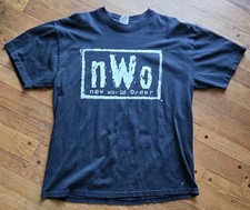 Vintage NWO Shirt Mens XL Black Plain Logo T-America Single Stitch WWF picture