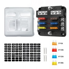 12-24V Blade Fuse Box Block Holder 6 Way Car Boat Power Distribution Panel Board picture