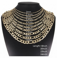 14k Gold Filled Figaro Chain Necklace 3-8mm 18-24” Men Women picture