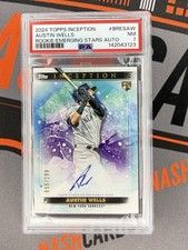 2024 Topps Inception Rookie Emerging Star Auto Austin Wells RC /299 ML78 PSA 7 picture