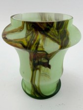 VTG MCM Opaline Glass Vase Hand Blown picture