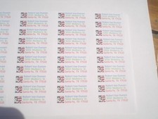 small return address labels; flag/eagle; 80/sheet; $1.50-1 sheet;qty. discounts picture