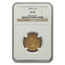 1857-C $5 Liberty Gold Half Eagle XF-40 NGC picture