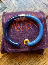 MARLA AARON - HINGED CUFFLING BRACELET - STERLING SILVER & ENAMEL- SLIGHTLY USED picture