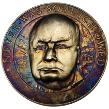 GREAT BRITAIN Death of Winston Churchill 1965 silver Medal / 51mm ASW: 2.2228 oz picture