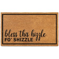 Bless This Hizzle Fo Shizzle Door Mat 30x17 Inch, Funny Doormat for Covered O... picture