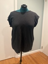 Fair Indigo Cap Sleeve Dark Gray Stretch T Shirt  picture
