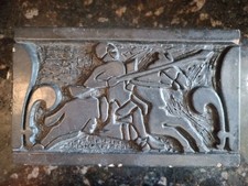 Antique The Stark Brick Co Canton Ohio Horse Rider Joust Joan Ark Brick Tile B1f picture