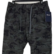 NEW BYLT Ripstop Jogger Pants Mens Medium Camo Gray Stretch Premium Basics picture