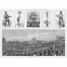 RUSSIA The Imperial Coronation at Khodynka Park, Moscow - Antique Print 1883 picture