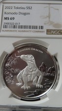 2022 Tokelau Komodo Dragon LIZARD REPTILE South Pacif  NGC MS69 1 Oz 999 Silver picture