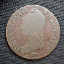 1796-7  W  LAN 5 FRANCE 5 CENTIMES  * GRADE  F*   C5446 picture