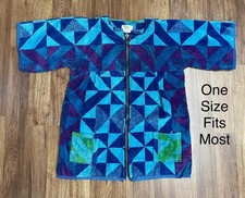1960’s Vintage Terry Towel Zip up Pool Jacket One Size made in Japan 100% cotton picture