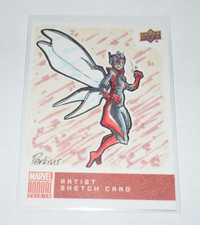 2018-19 Upper Deck Marvel Annual Sketch Cards 1/1 Nick Perkins Auto The Wasp picture