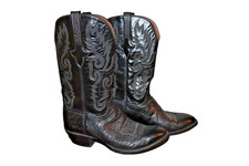 Beautifull Lucchese Black Teju Lizard  Cowboy Boots Men's US Size 9 D picture