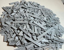 SHIPS FREE LEGO LOT (200) LIGHT BLUISH GRAY FLAT PLATES 2x6 2X8 2X10 2X12 ETC picture
