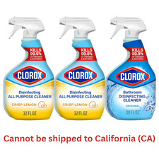 Clorox Disinfecting All-Purpose Cleaner Spray Crisp Lemon Bleach-Free 32 Oz 3pck picture