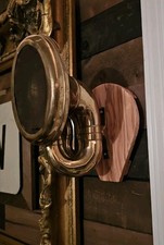 Awesome Antique Brass Rubes Model T Horn with a Custom Wall Mount picture