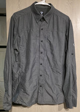 KUHL Battle Born Button Down Shirt Men's L Lightweight Dark Gray Long Sleeve picture