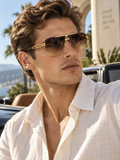 Cazal MOD995 Tortoise Gold Navigator Sunglasses Brown Gradient Lens 63‑10‑145 picture