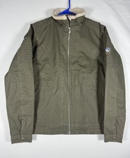 KÜHL Burr Lined Jacket Women’s Medium Olive Canvas Sherpa Collar Quilted Lining picture