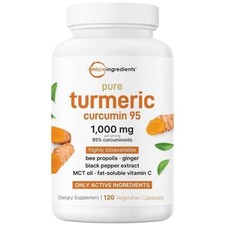 Curcumin Turmeric 95% 1000mg with Ginger, Black Pepper & MCT, 120 Veggie Caps picture