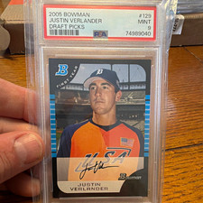 Topps 2005 Bowman Draft Picks & Prospects Justin Verlander RC #BDP129 PSA 9 picture
