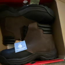Propet Waterproof Work Boots Brown/Black Slip-Resistant Sole picture