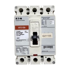 Eaton HFD3150L 150A 3-Pole 600V 65kA Industrial Circuit Breaker HFD 65k picture