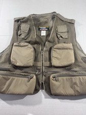 Vintage LL Bean Fly Fishing Vest XL Mesh Multi Pocket Khaki Made Korea Outdoors picture