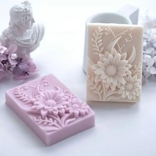 3D Flower Silicone Soap Mold Square DIY Candle Wax Handmade Craft Mould picture