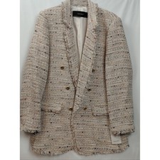 Zara Double Breasted Tweed Boucle Blazer Size XL NWT picture