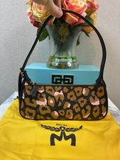 MCM Leopard Print & Black Diamond Shoulder Bag - NWT Limited HTF $780 Retail picture