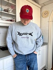 Vintage 90’s Bjork Space Age Logo Sweatshirt Crewneck Y2K Embroidery Logo USA picture