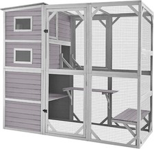 Aivituvin Large Cat Catio 4 Tiers Enclosures House with Roof Weatherproof picture
