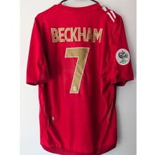 England 2006 Away Beckham 7 Jersey L Umbro World Cup Fully Patched Rare picture